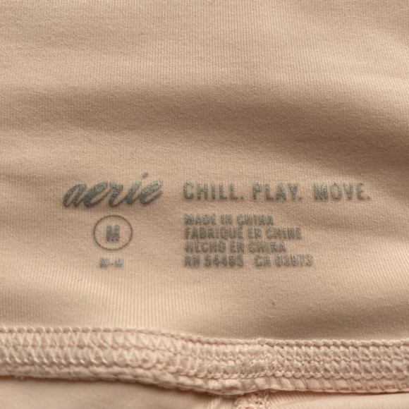 Aerie chill play move light pink high rise leggings w/ mesh sides & pockets - Picture 6 of 7